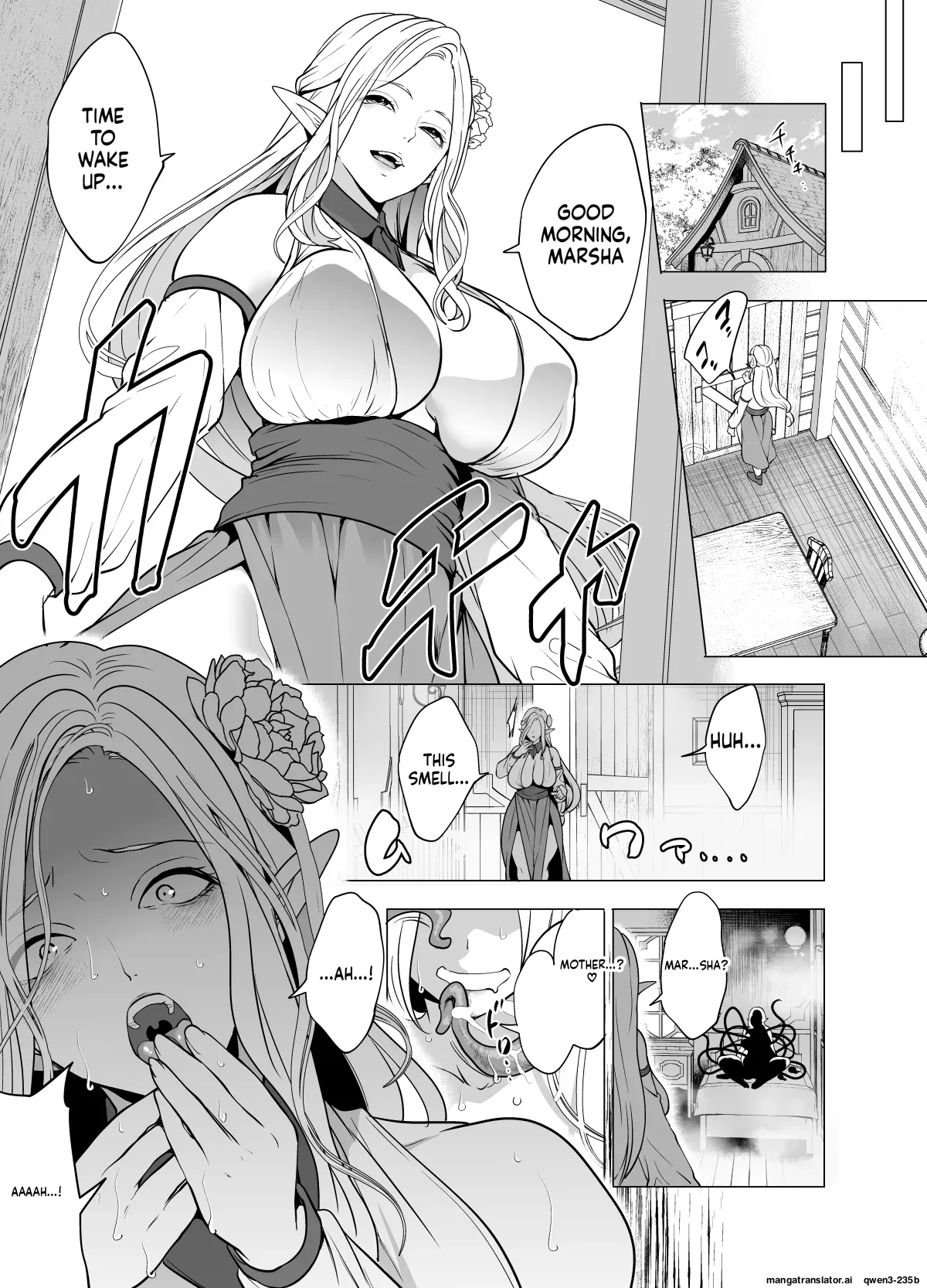 Shokushu to Kankaku Kyouyuu shite Hara nda Elf Oyako no Junan - Page 36